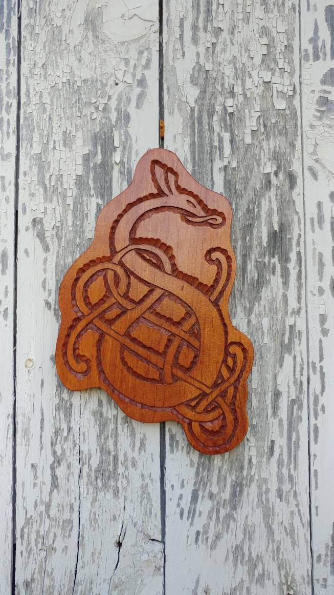Norse Carved Jormungandr Knot