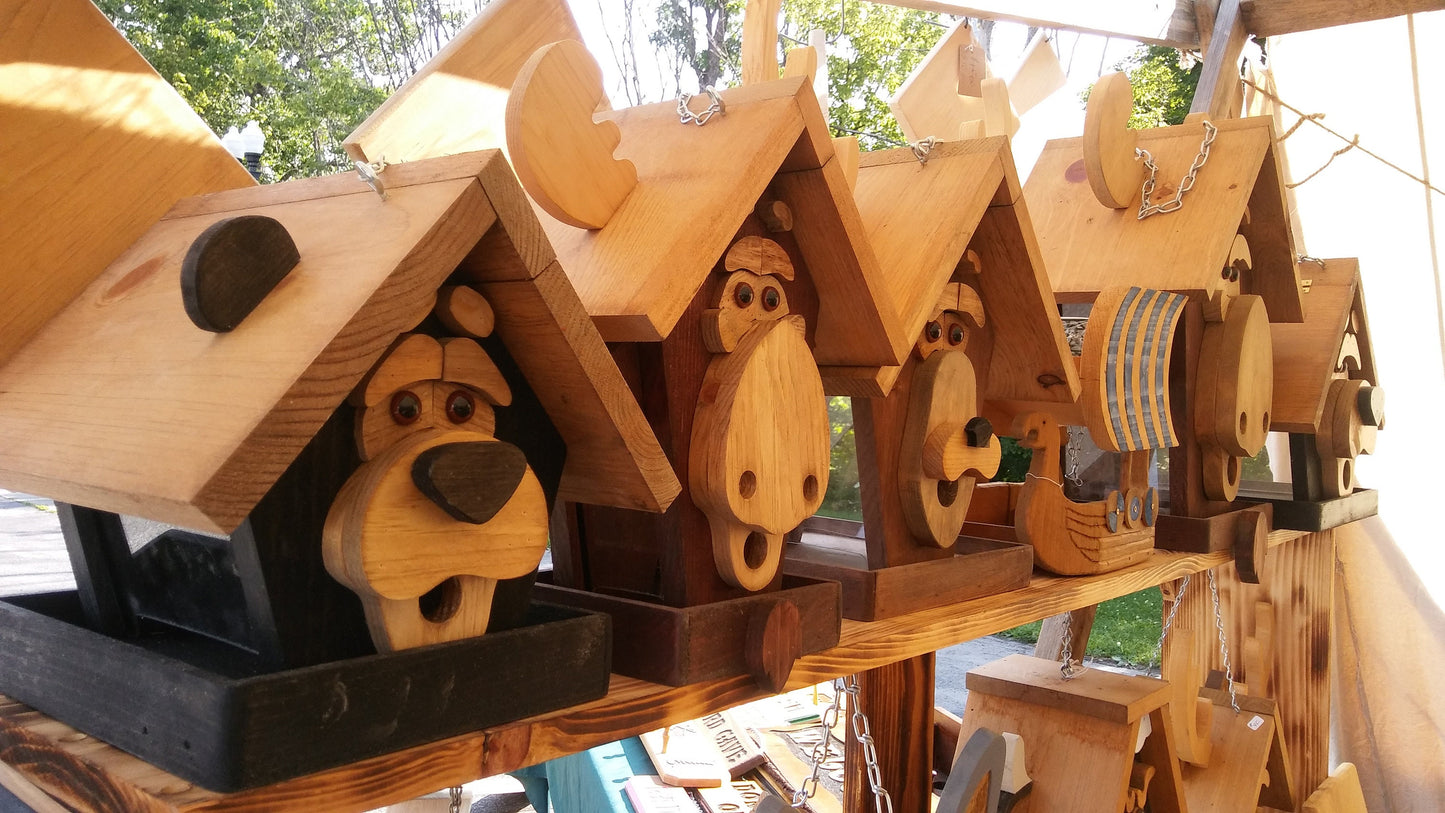 Whimsical Adirondack animal Moose Bird Feeder Small