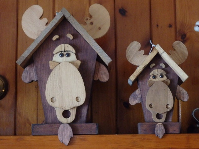Whimsical Adirondack animal Moose Bird Feeder Small