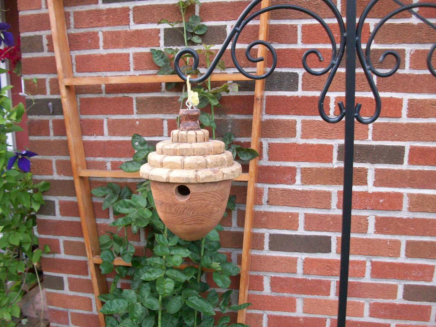 Rustic Adirondack Carved Acorn Bird House