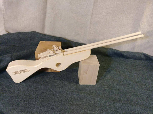 Classic double barrel rubber band gun