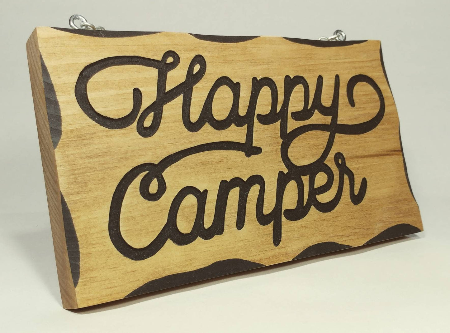 Happy Camper, camp and home carved wood sign