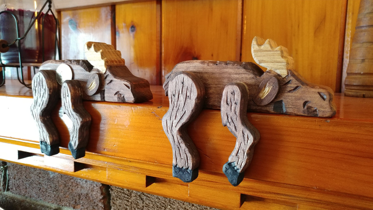 Kissing Moose, small matching Shelf Sitters