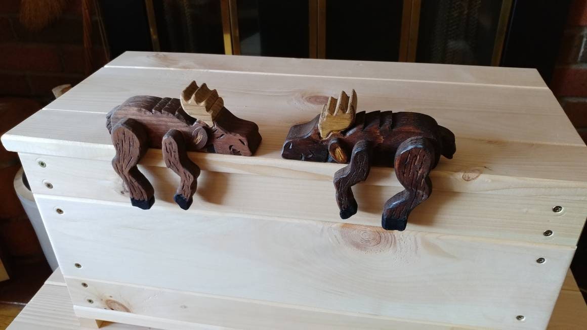 Kissing Moose, small matching Shelf Sitters