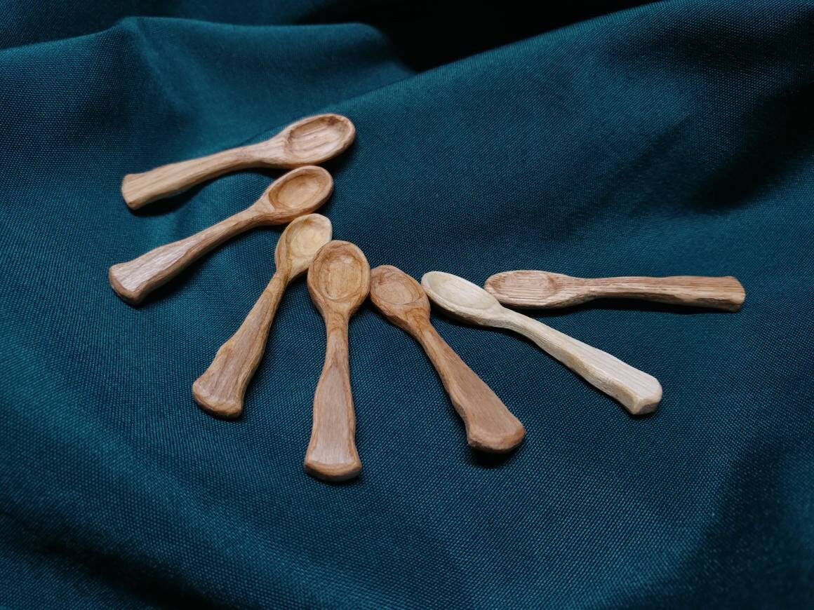 Mini spoons, hand carved 2.5" long adorable