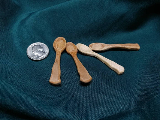 Mini spoons, hand carved 2.5" long adorable