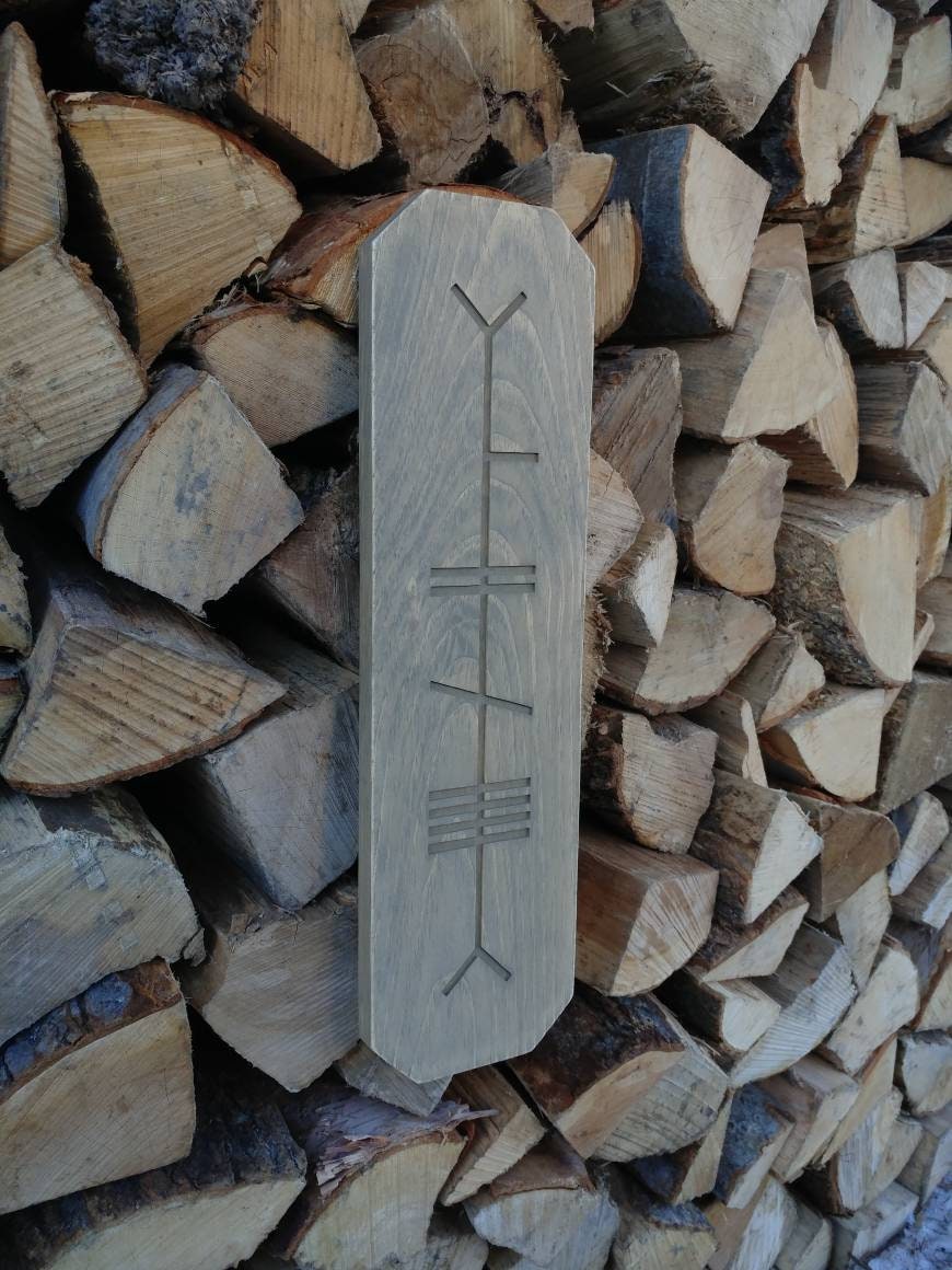 Home, Irish Ogham wood sign