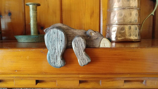 Small Adirondack animal Wooden brown Bear Shelf Sitter, 6"