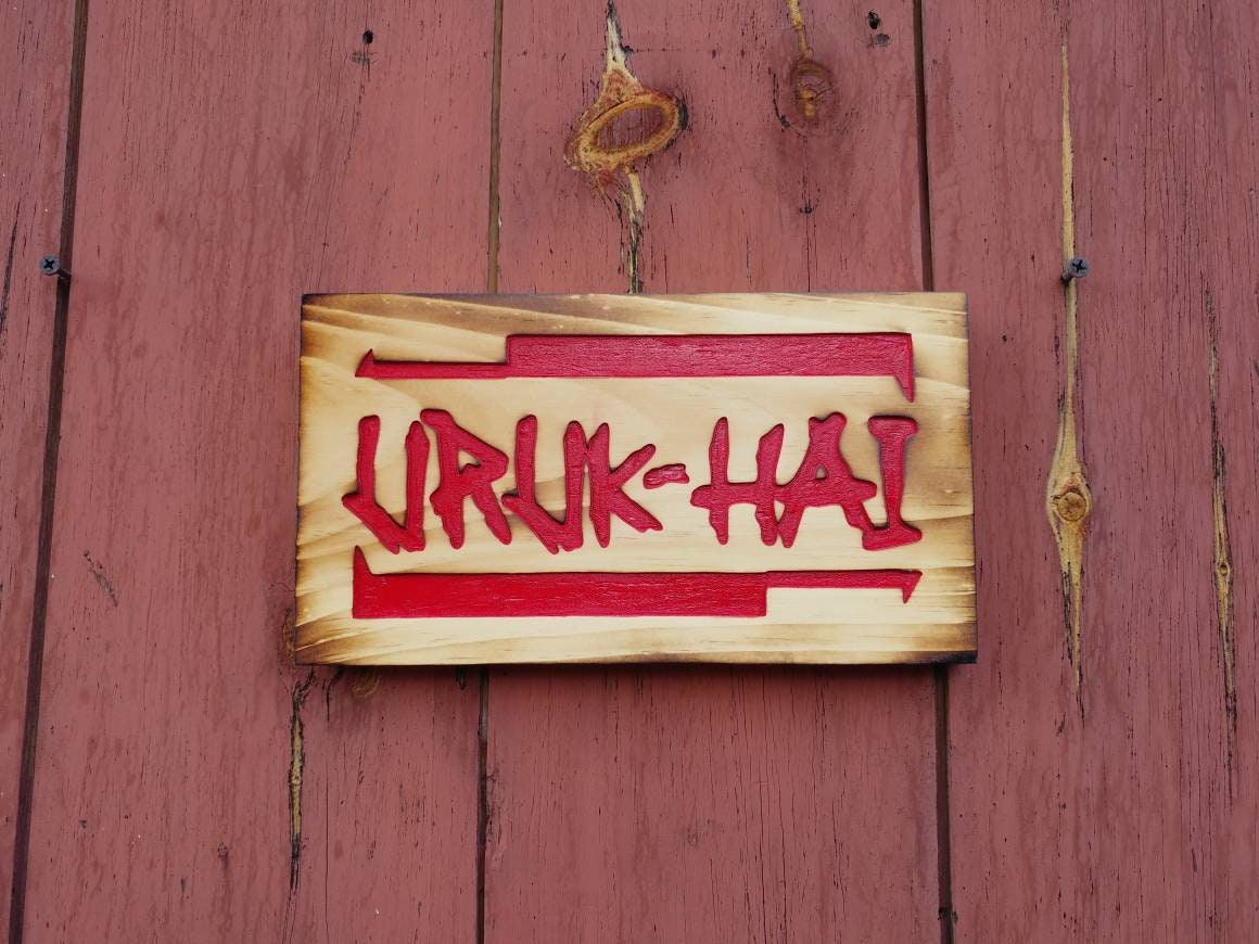 Uruk Hai, carved orc danger sign