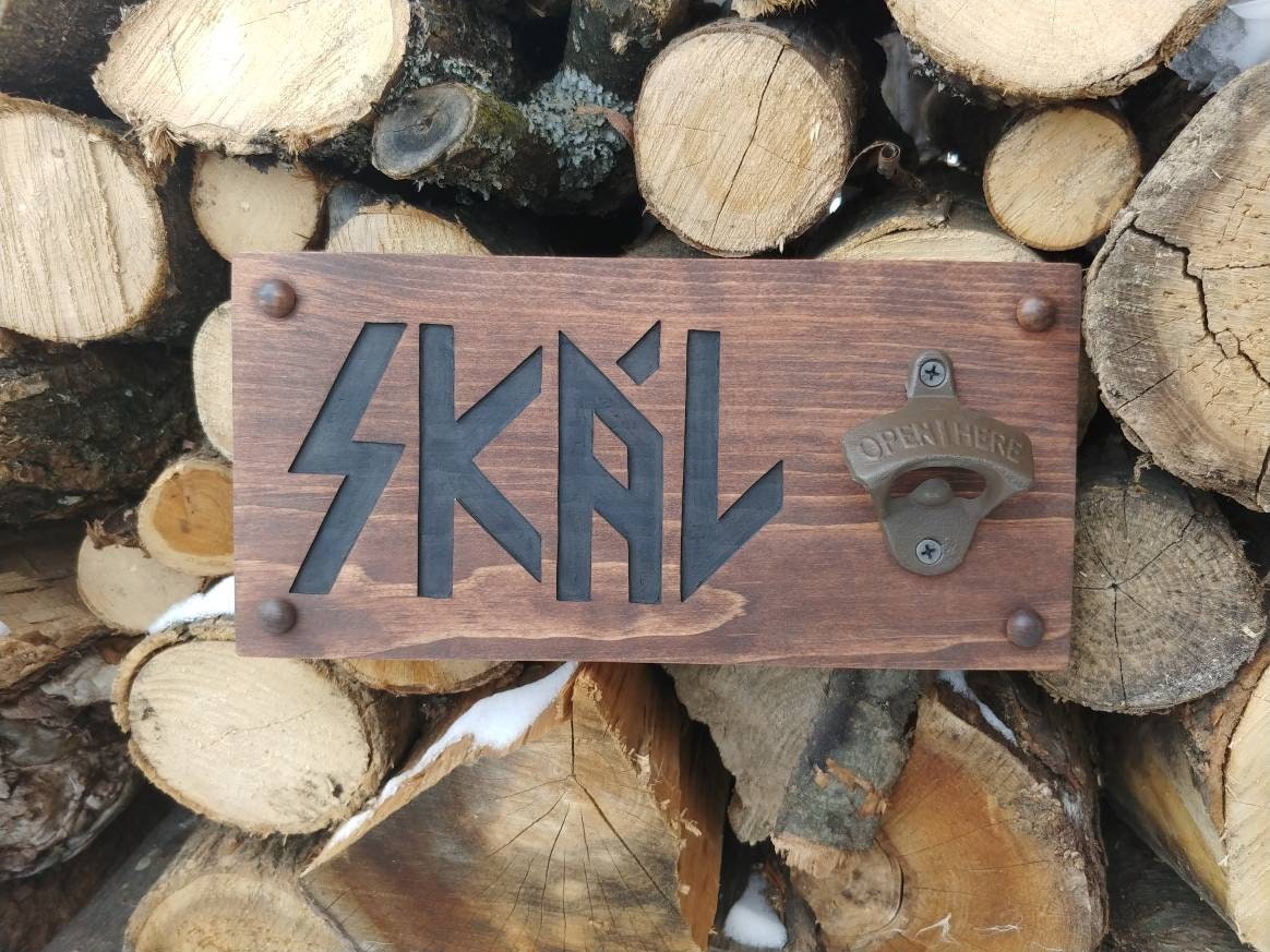 Skal, icelandic norse bottle opener sign