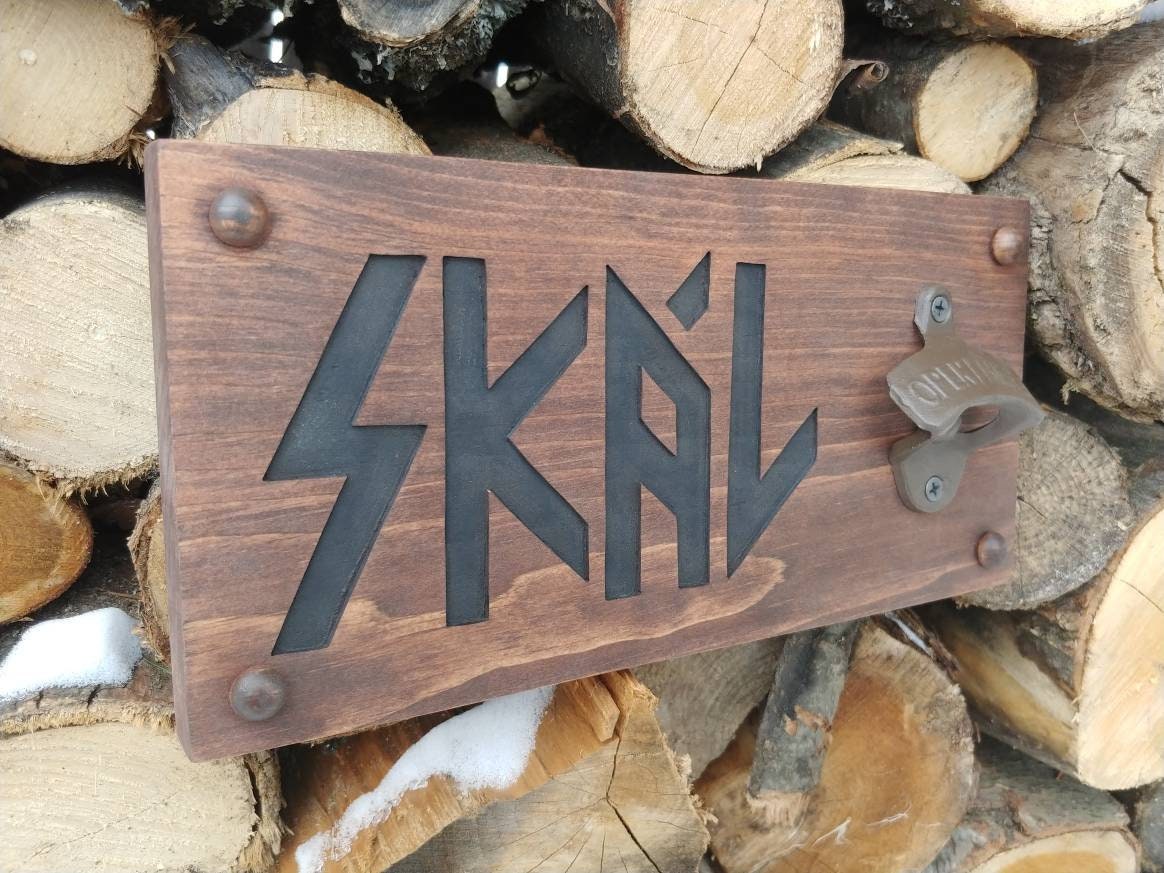 Skal, icelandic norse bottle opener sign