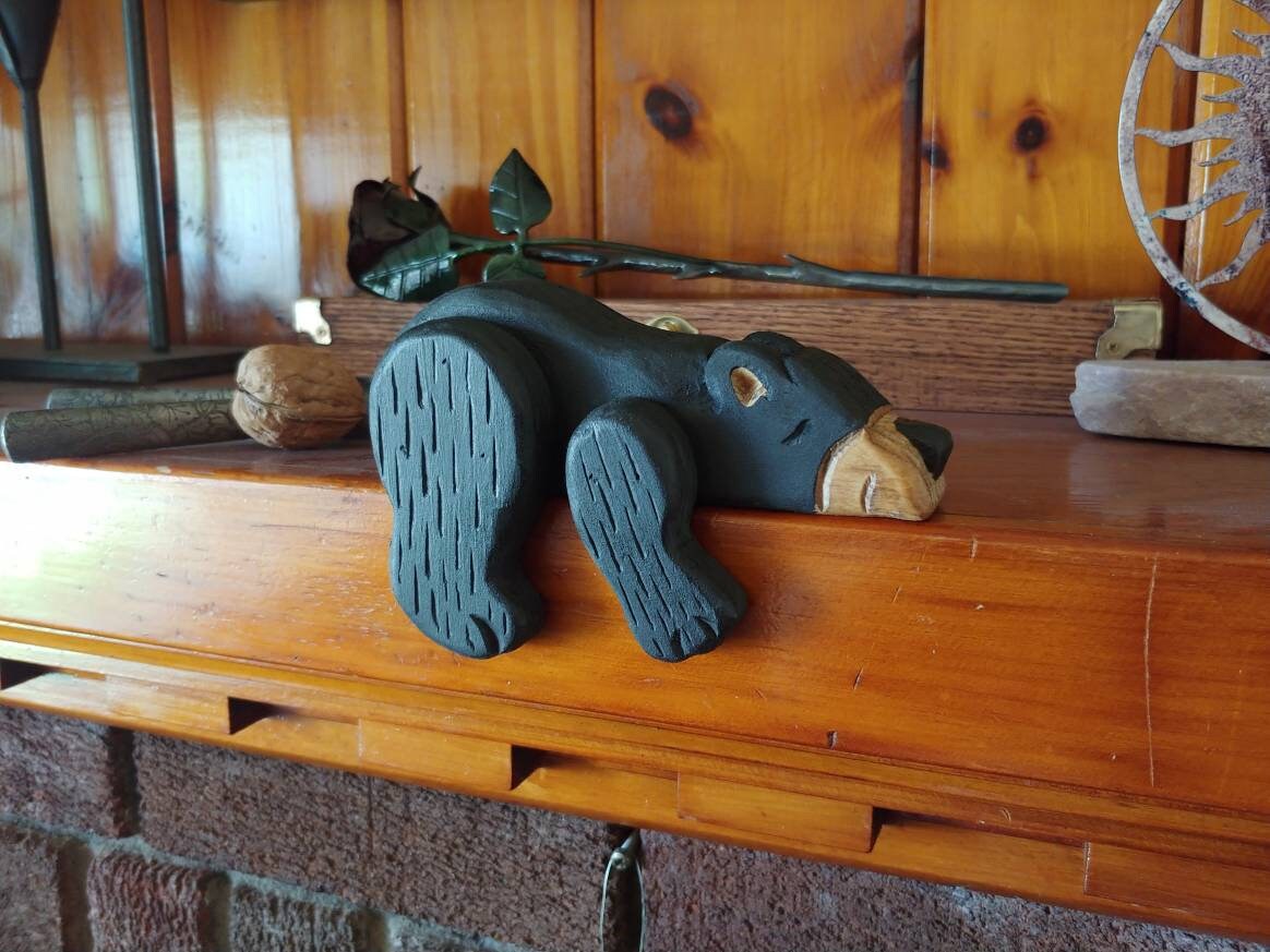 Small Adirondack animal Wooden Bear Shelf Sitter, 6"