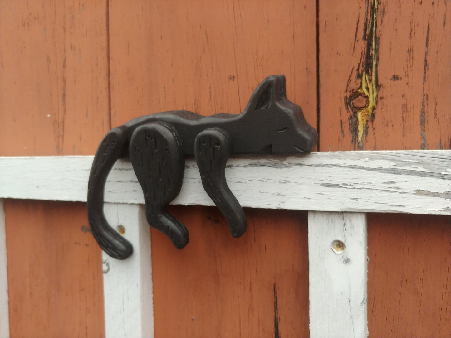 Cat Shelf Sitter, Black, right, 6"