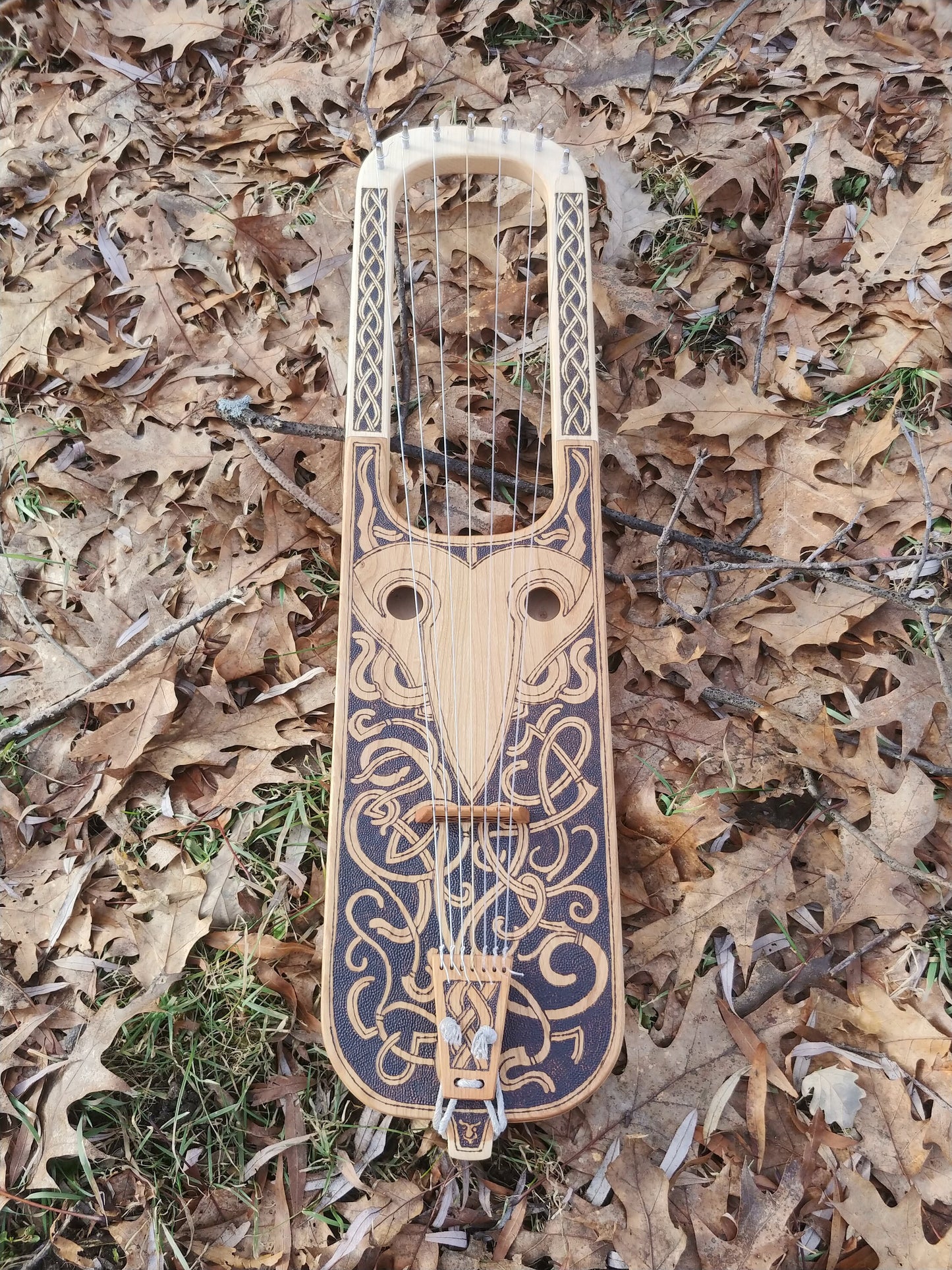 Memory, anglo-saxon lyre, full size cherry and maple