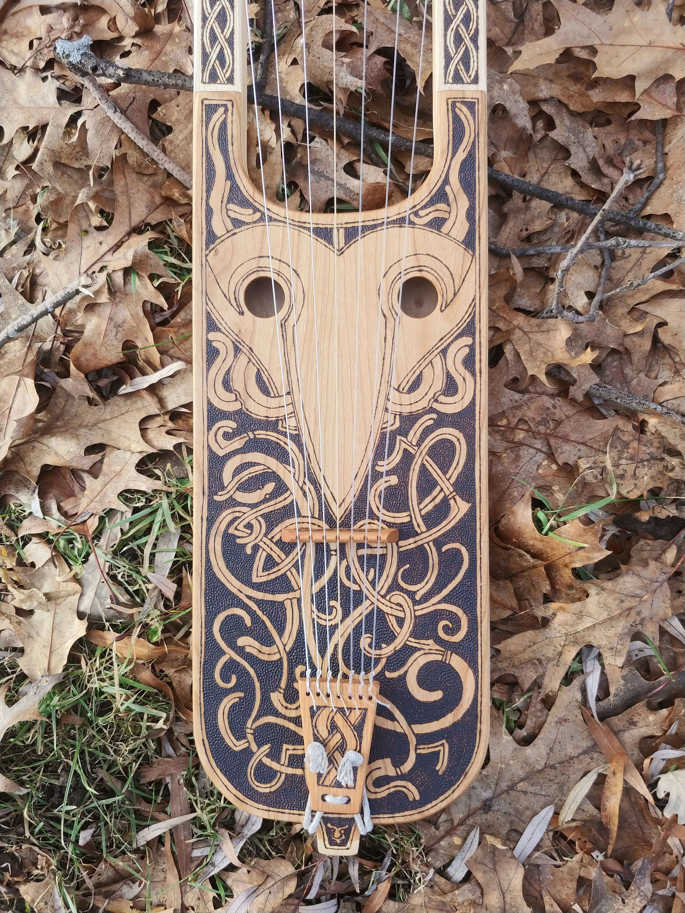 Memory, Anglo-saxon Lyre, Full Size Cherry And Maple – GormancraftWoodworks