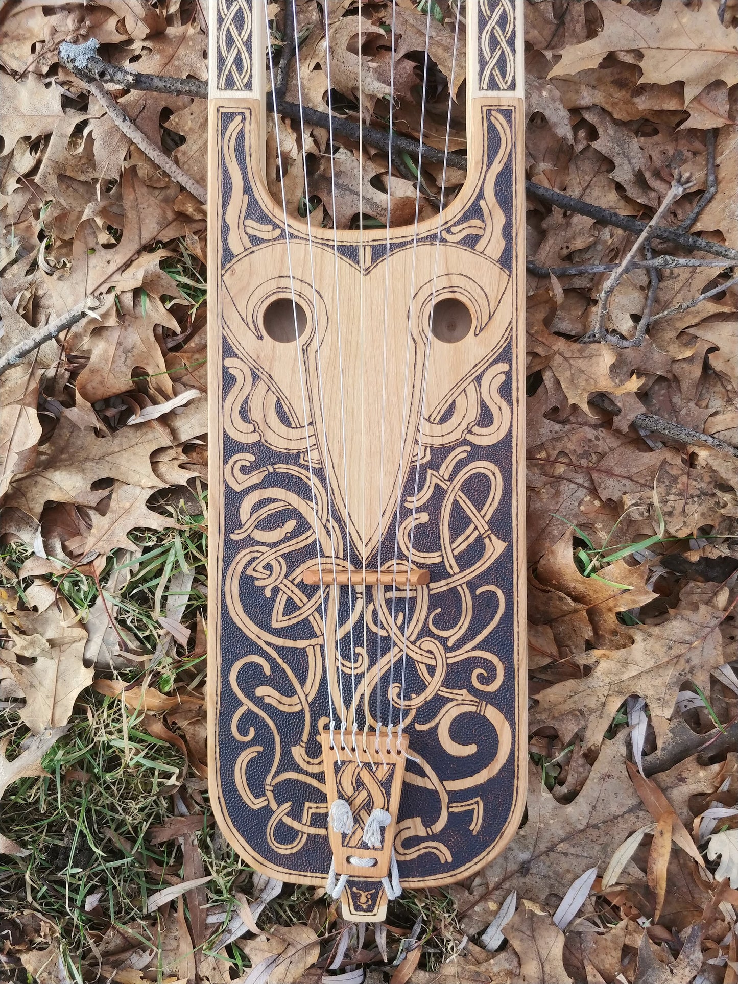 Memory, anglo-saxon lyre, full size cherry and maple