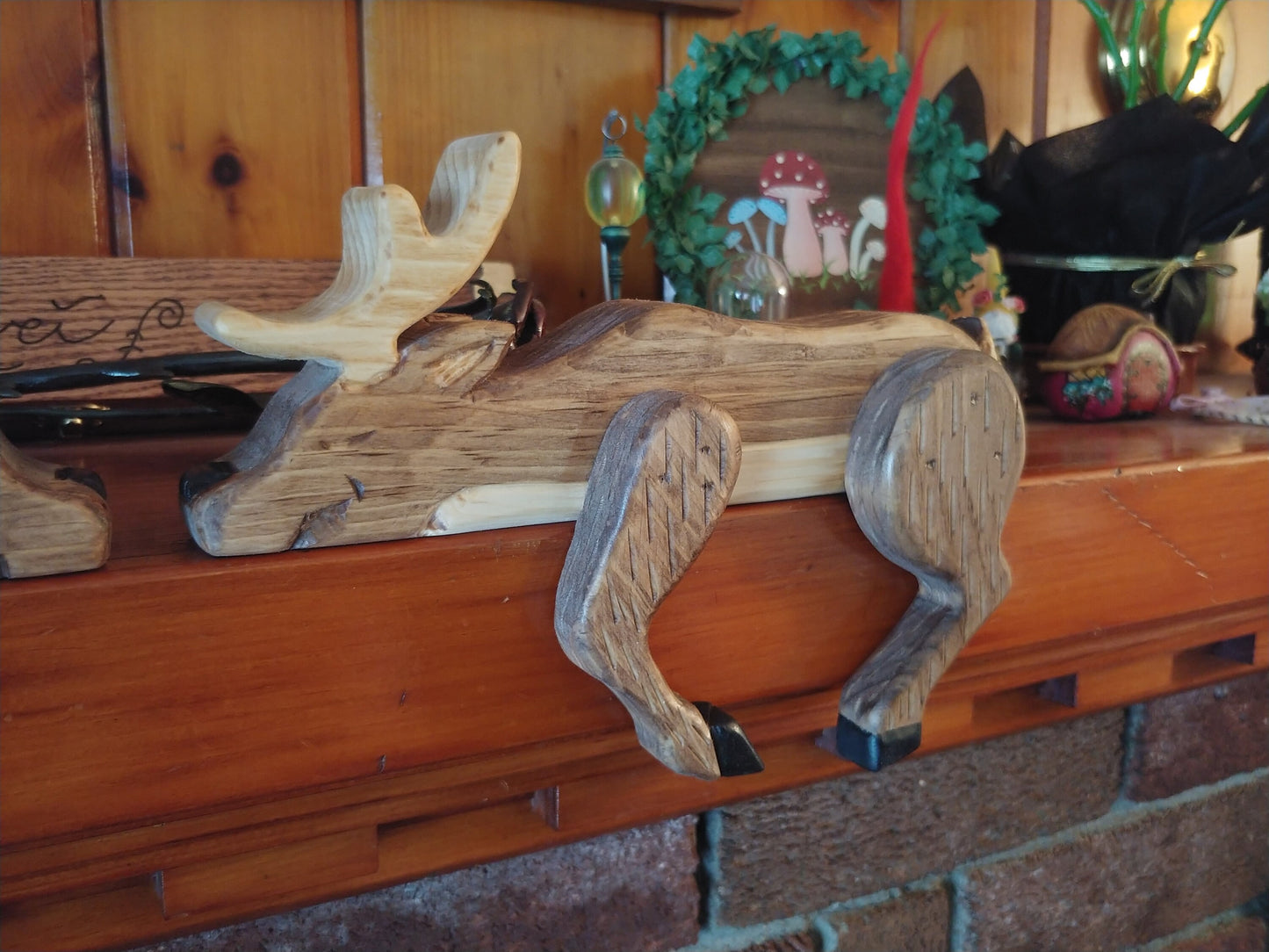 Heart Kissing Deer shelf sitters, medium 9.5 inch