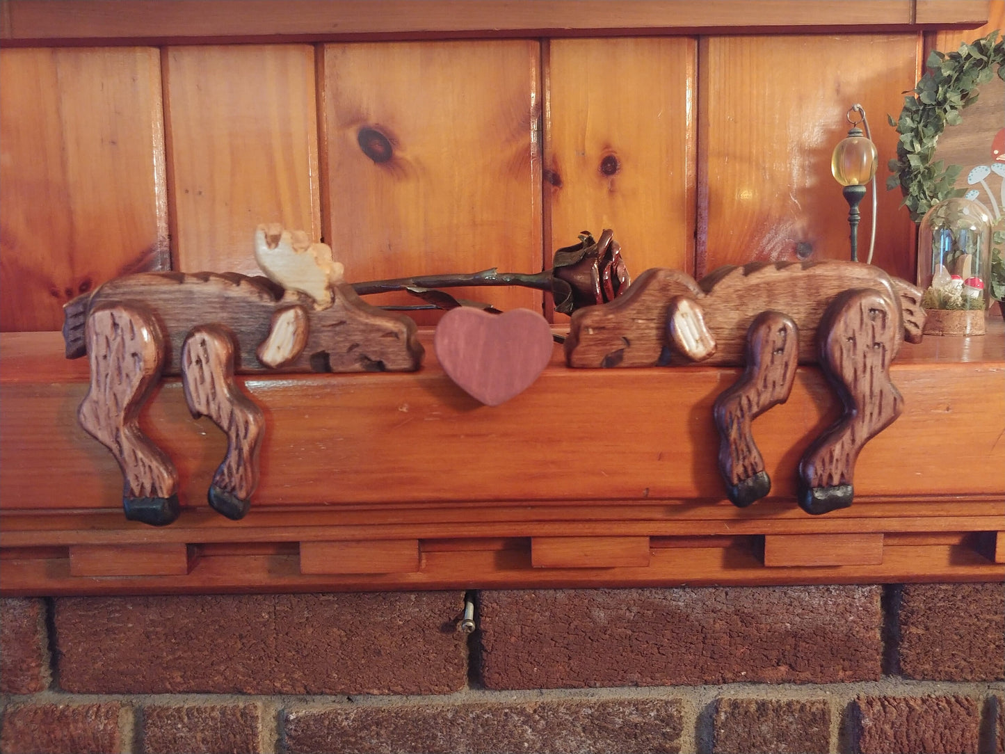 Heart Kissing Moose, small matching Shelf Sitters