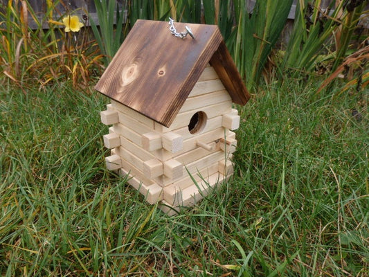 Adirondack pine Log Cabin Bird House